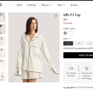 nap White Oversized Lounge/Pajama Top